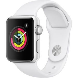 COPY - Series 3 Apple Watch. Gray band. Silver aluminum frame.